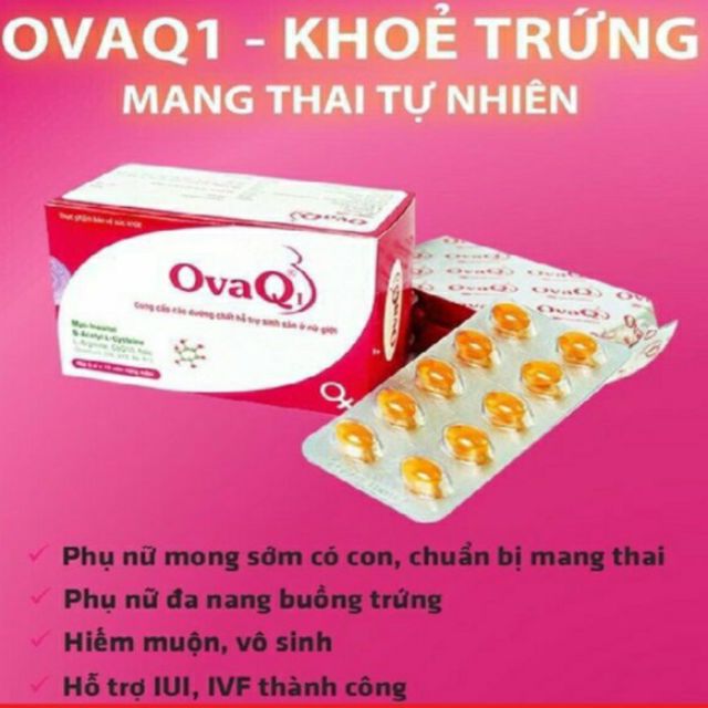 OvaQ1- Hỗ trợ sinh sản nữ 💥Giúp trứng khoẻ - dễ thụ thai - chính hãng 💥