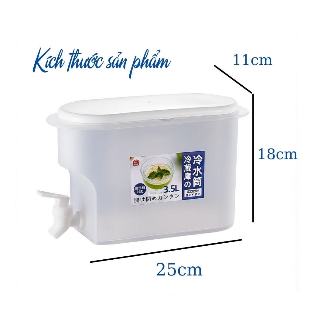 Bình Nước 3.5L Có Vòi Để Tủ Lạnh Cao Cấp-Đựng Nước Trái Cây Tiện Lợi Đa Năng Có Nắp