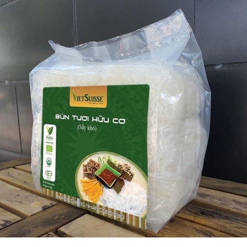 Bún tươi hữu cơ sấy khô Vietsuisse 70gr ( Túi 15 vắt)