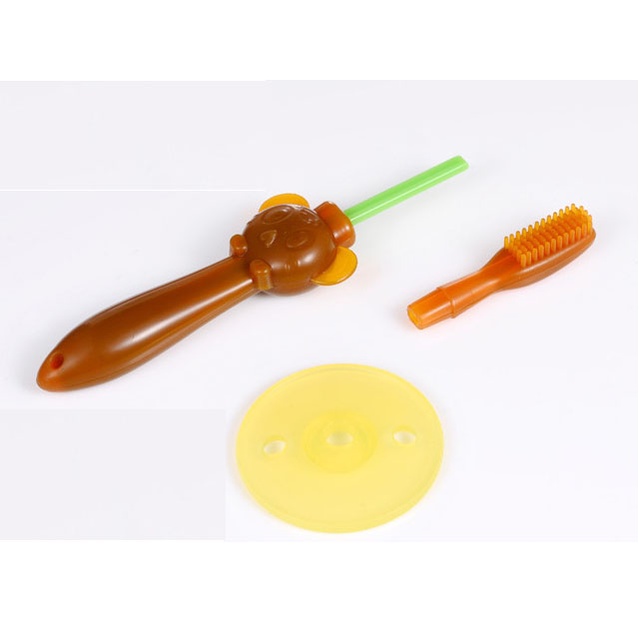 Bàn chải đánh răng cho bé từ 1 đến 3 tuổi bằng silicone có chống hóc an toàn.