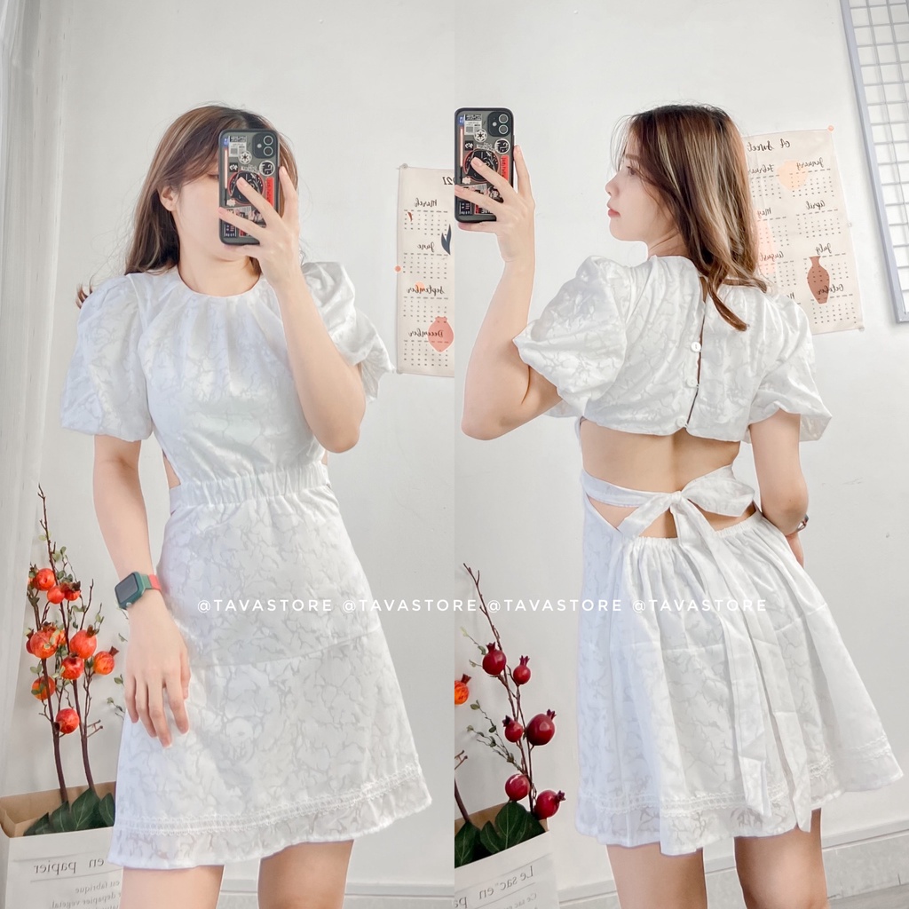 Đầm xốp khoét eo 2M