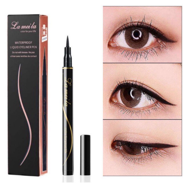 Bút kẻ mắt dạ LAMEILA chống nước lâu trôi Waterproof Liquid Eyeliner Pen dễ sử dụng tiện lợi học sinh