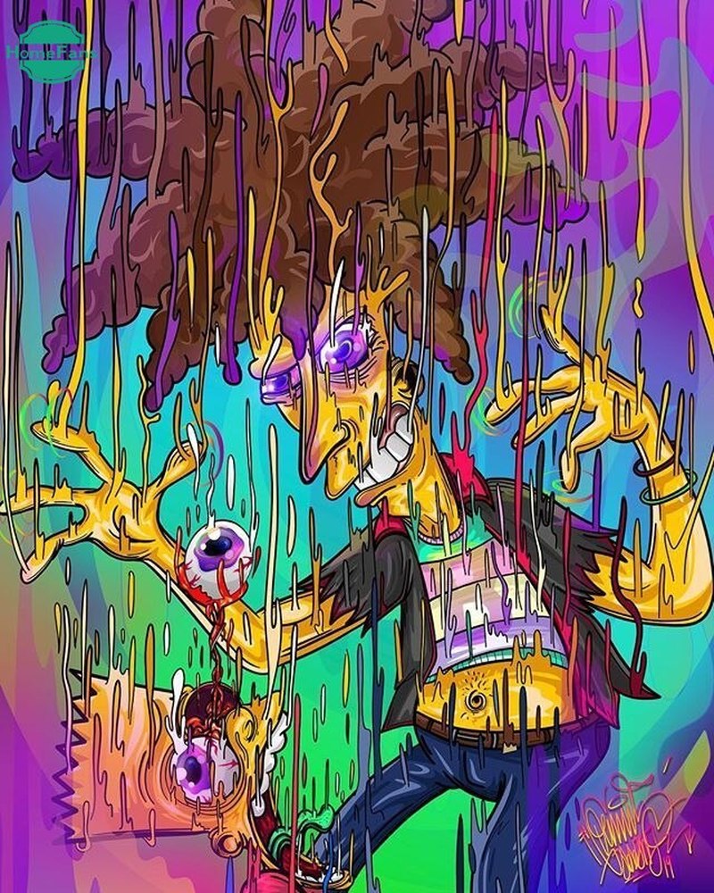 Bộ tranh đính đá 5D tự làm hình Simpsons 3D 30*40cm