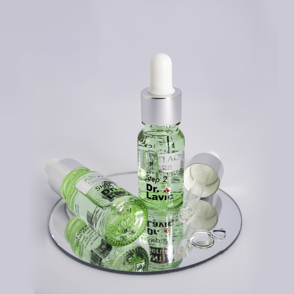 Serum dưỡng da Dr.Lavic Anti Acne Serum Step 2 loại bỏ mụn trắng da công nghệ USA 10ml DR904