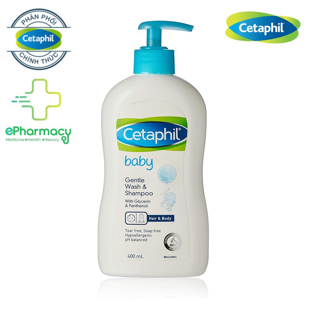 SỮA TẮM GỘI TOÀN THÂN CETAPHIL BABY GENTLE WASH &amp; SHAMPOO 2 IN 1 400ML CHÍNH HÃNG - 7364