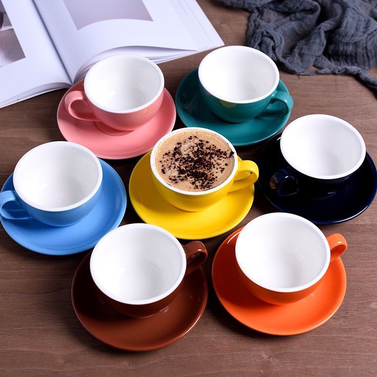 Tách Cafe Capuchino Kèm Đĩa - 220ml Nhiều Màu Gốm Sứ Cao Cấp Bát Tràng