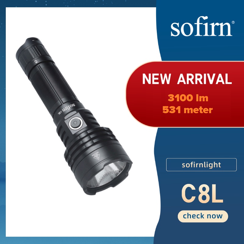 Combo Đèn Pin Chiến Thuật Sofirn C8L 21700 Mạnh Mẽ 3100lm Đèn Pin Led Cree XHP50.3 XHP 50 3 HI 531 M