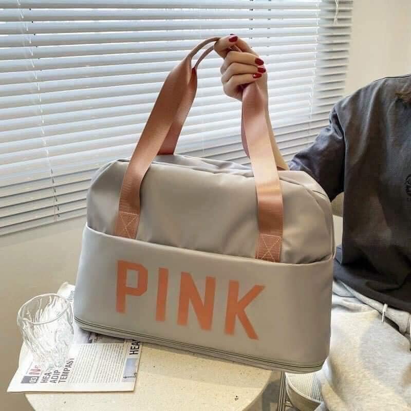 Túi xách du lịch cỡ lớn 2 tầng pink, túi du lịch đa năng nam nữ đựng quần áo mỹ phẩm