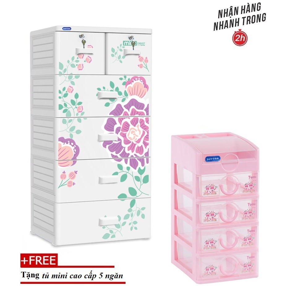 TỦ NHỰA DUY TÂN MINA 2019- 5 TẦNG-  TẶNG KÈM TỦ MINI CAO CẤP