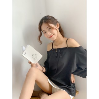 Áo lụa trễ vai rút dây TKA156 1994CLOSET