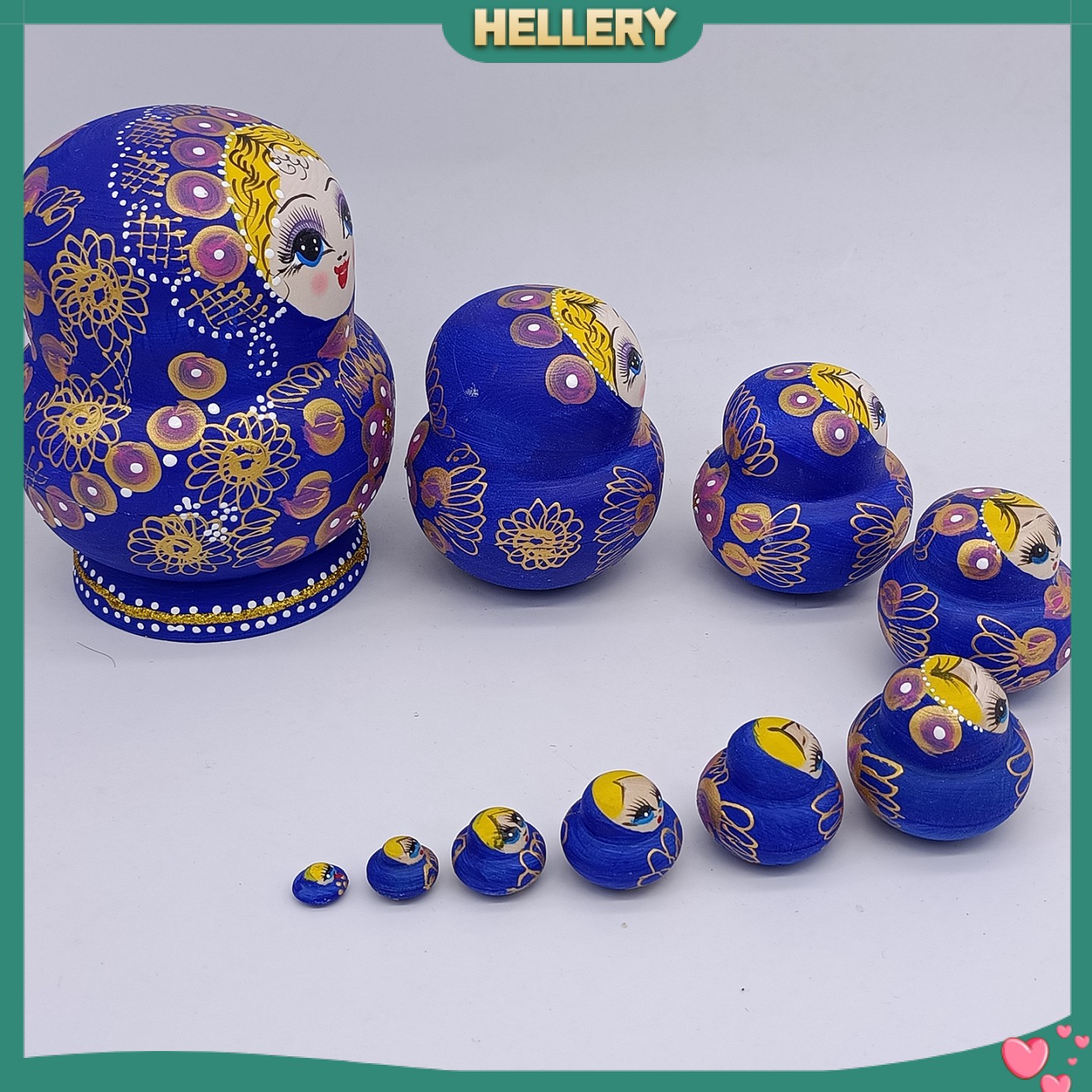 Bộ 10 Búp Bê Nga Matryoshka Matryoshka Bằng Gỗ Vẽ Tay