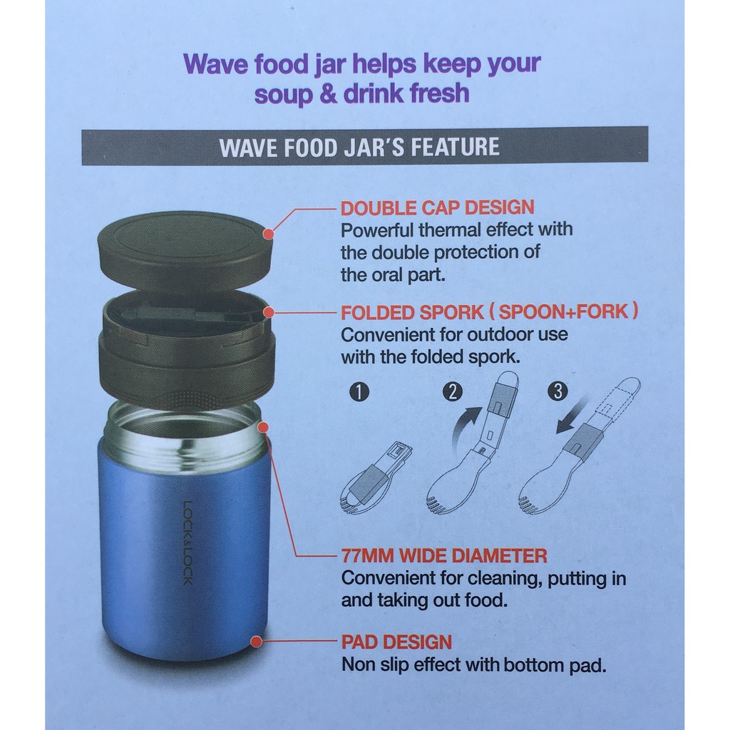 Bình giữ nhiệt đựng thức ăn Lock&Lock Column Food Jar LHC8024 500ml