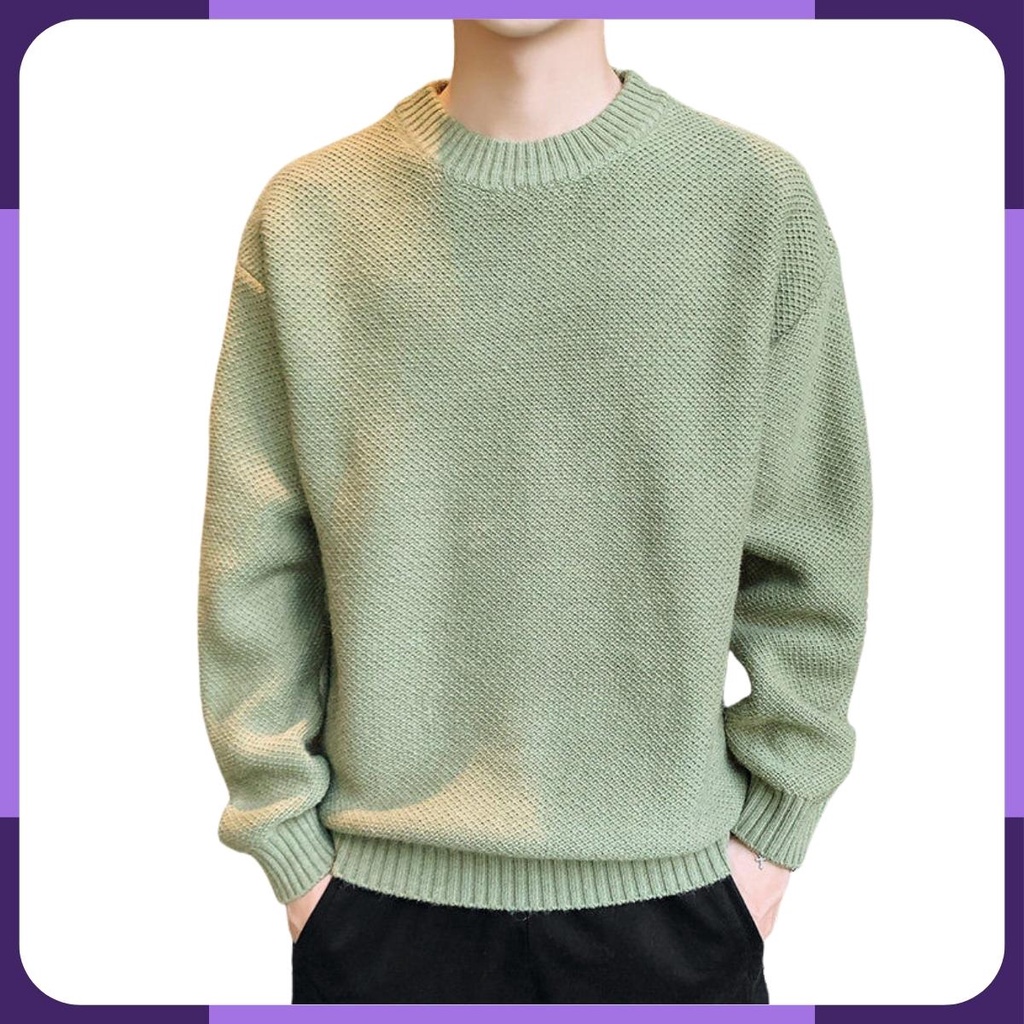 Áo len nam Hàn Quốc cổ tròn MANITA cổ 3 phân chất liệu len cotton AL7
