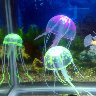 Luminous silicone artificial jellyfish for aquarium decoration