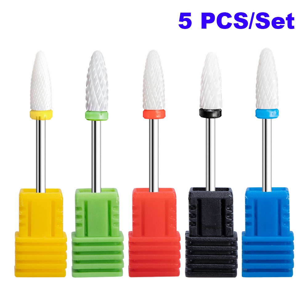 Bộ 5 Đầu Mài Sứ Dũa Phá Mũi Khoan Sứ 3 / 32 Inches Chuyên Dụng Làm Móng