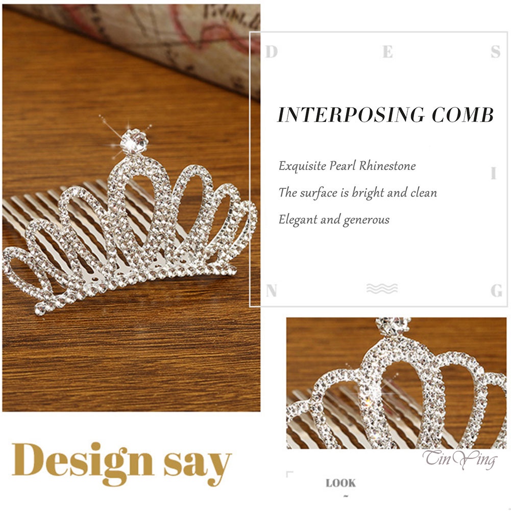 GETNOIVAS 1 Lược Cài Tóc Đính Đá Hình Vương Miện Dễ Thương Cho Bé Gái