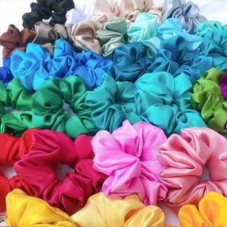 Dây Buộc Tóc Vải Scrunchies Phi Bóng Trơn Ccamzone