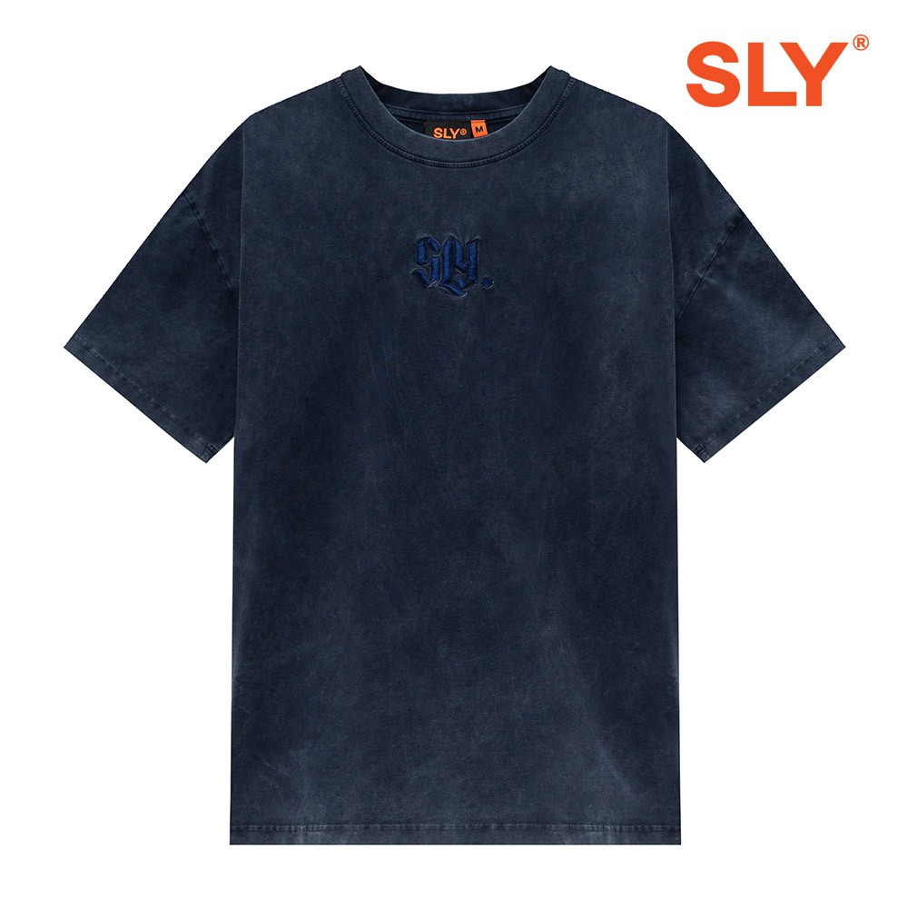 Áo thun Wash SLY Gothic màu xanh navy