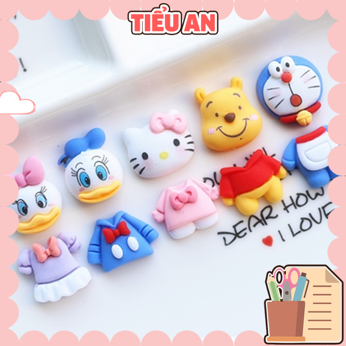 Charm (C489) slime/ Dụng Cụ Charm Trang Trí [Ko Keo &amp; Nút]  Nhân Vật Hoạt Hình &amp; Quần Áo - Giá 01 Cái