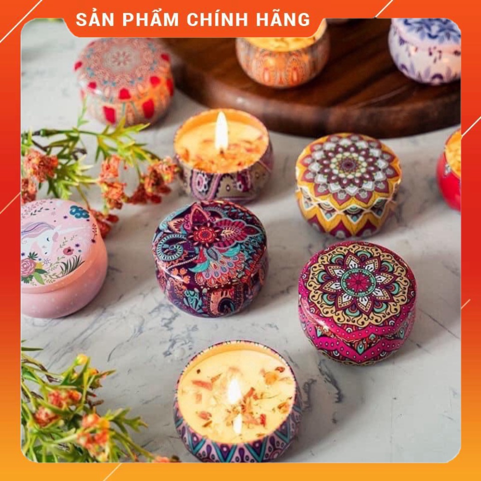 Nến thơm phòng hoa khô thiên nhiên, nến sáp thơm thư giãn cao cấp