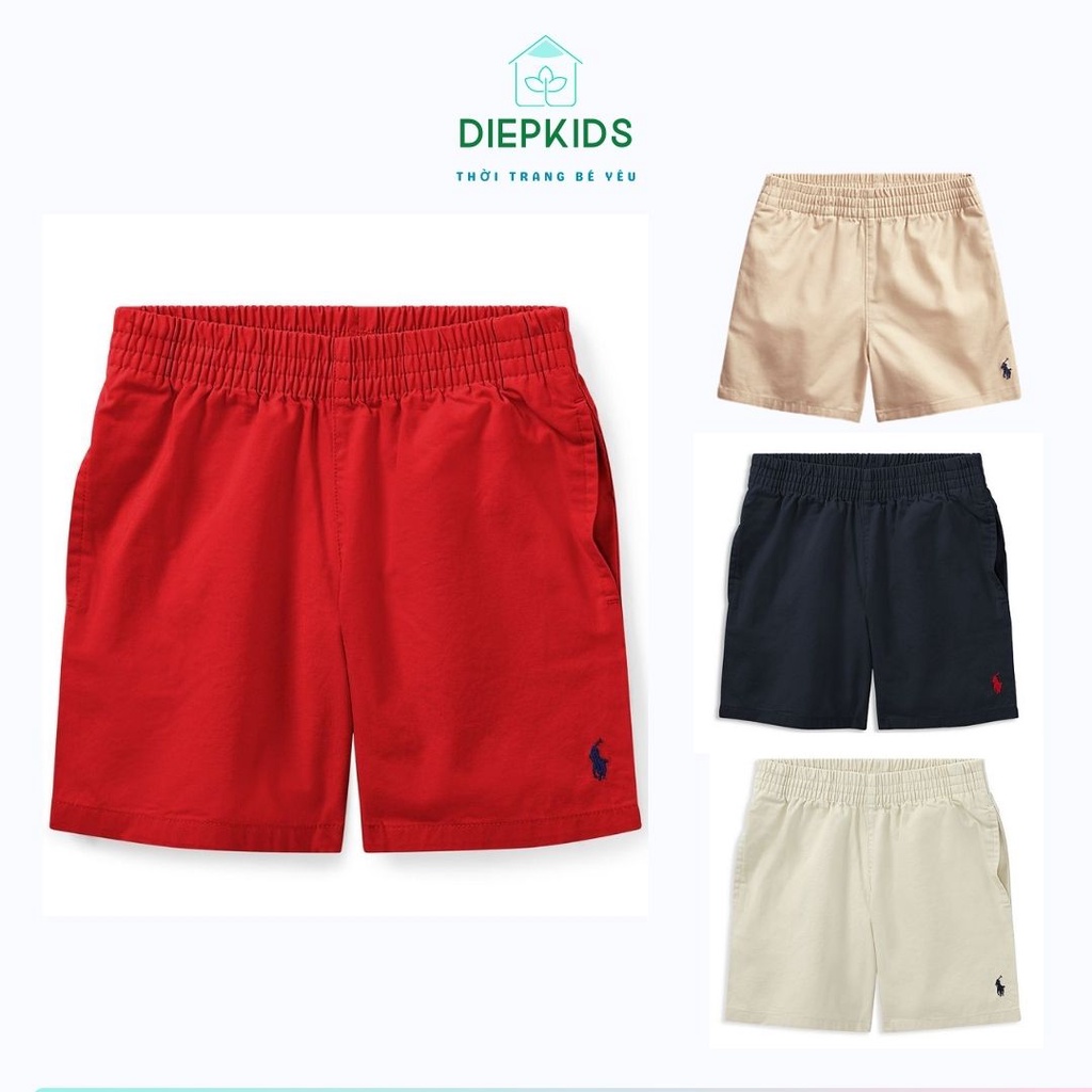 Quần đùi bé trai quần sooc kaki cho bé 6-15kg Polo xuất dư-Q13422