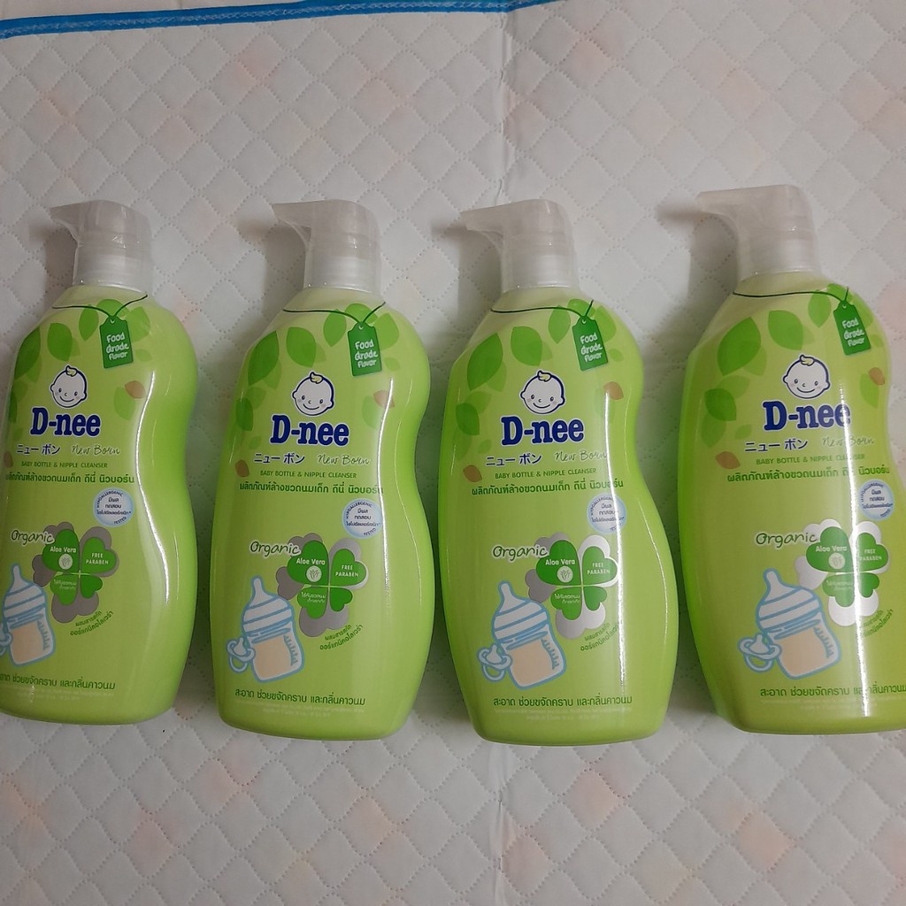 Nước rửa bình sữa Dnee Organic túi 600ml chai 620ml Date mới