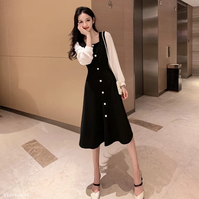Váy phối tay voan cho con bú sz m-2xl
