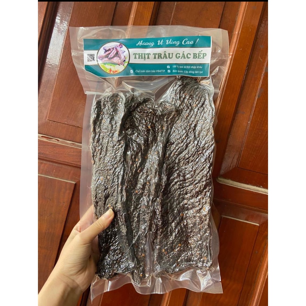 Thịt Trâu Gác Bếp Đảm Bảo VSATTP - Đặc Sản núi rừng hương vị đặc trưng của dân tộc Tây Bắc gói 1kg Tặng Kèm Chẳm Chéo