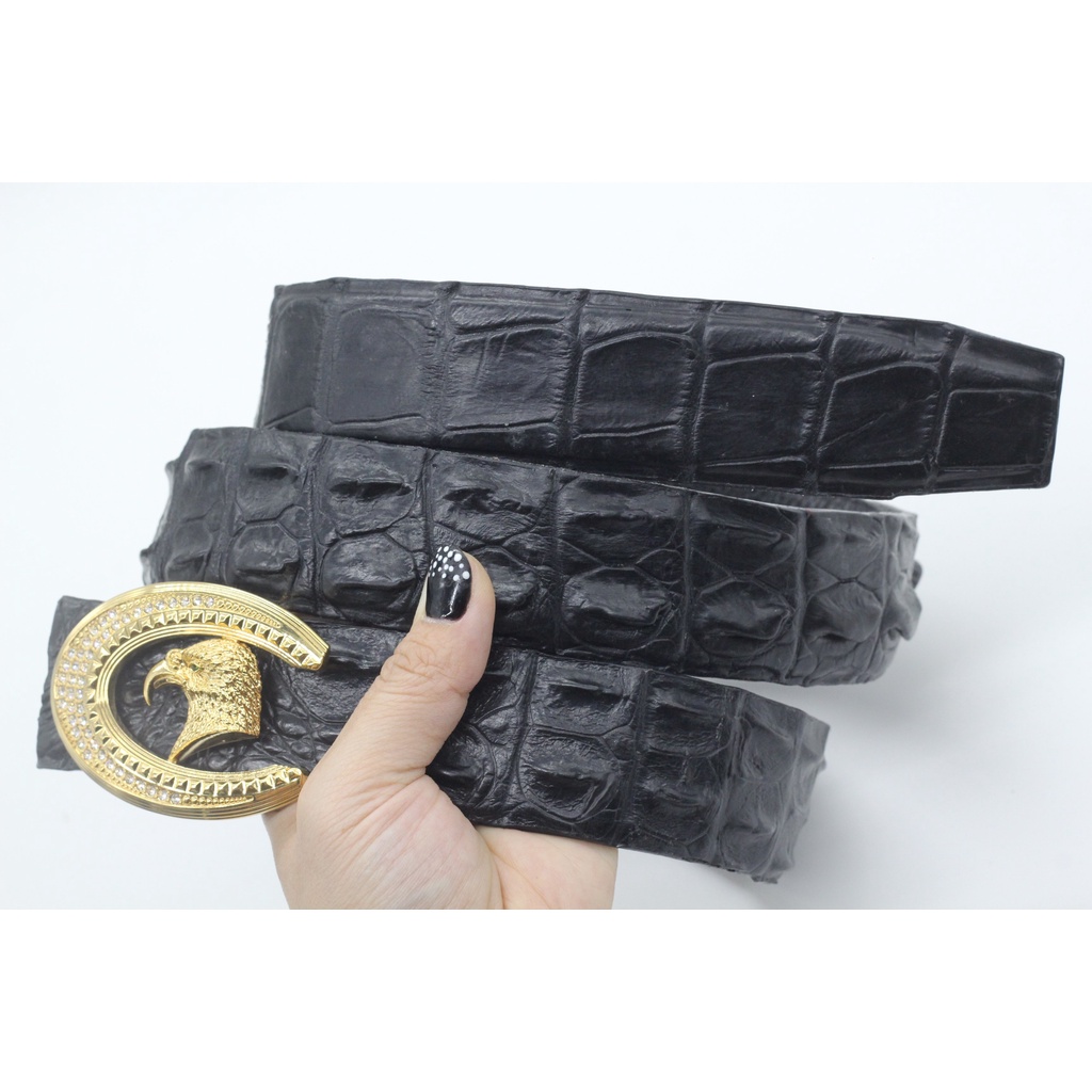 DÂY LƯNG DA CÁ SÁU BẢN LIỀN 3,8CM KHÔNG NỐI, THẮT LƯNG GAI CÁ SẤU+KHÓA CAO CẤP. BH 12THANGS