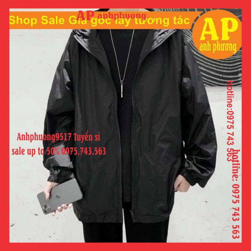 Áo Bomber gió trơn Chun tay jacketChất gió mềmhàng 1 lớpfreesize 50kgphong cách hàn quốc