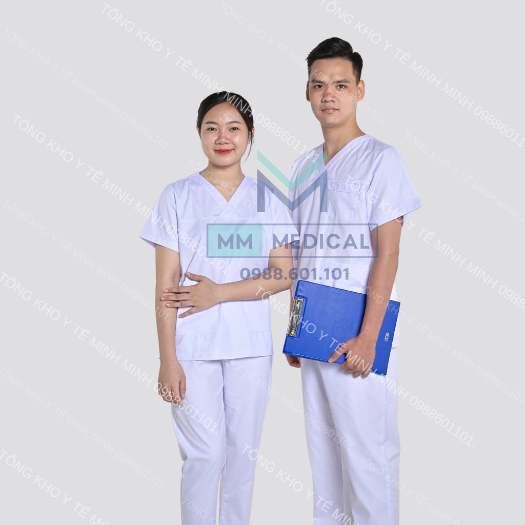 Bộ Scrubs cổ tim phòng mổ,  đồng phục Spa, phòng khám, Bác Sĩ, quần áo phòng mổ, đồng phục phẫu thuật VẢI THƯỜNG