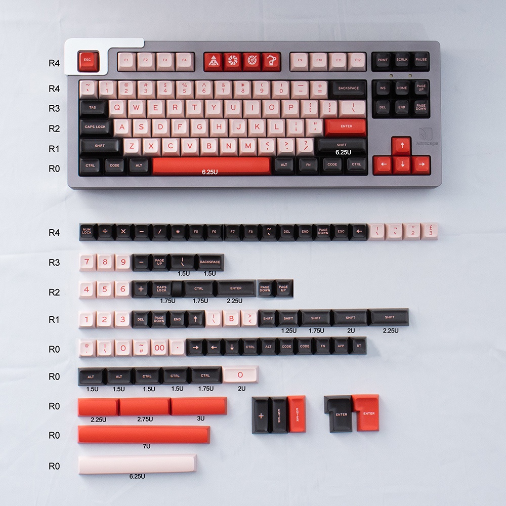 Keycap FLAMINGO SA AIFEI 172 nút bàn phím ABS DOUBLE SHOT