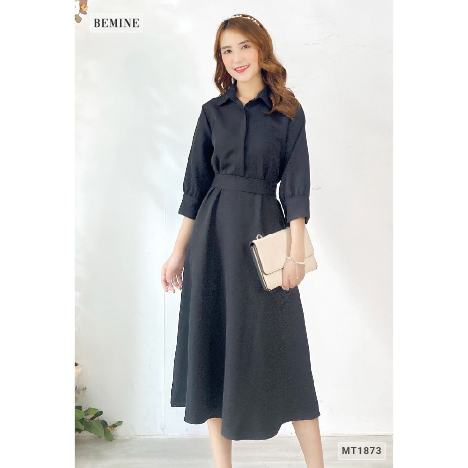 Đầm sơ mi cột eo sang trọng BEMINE M1873DEN | BigBuy360 - bigbuy360.vn