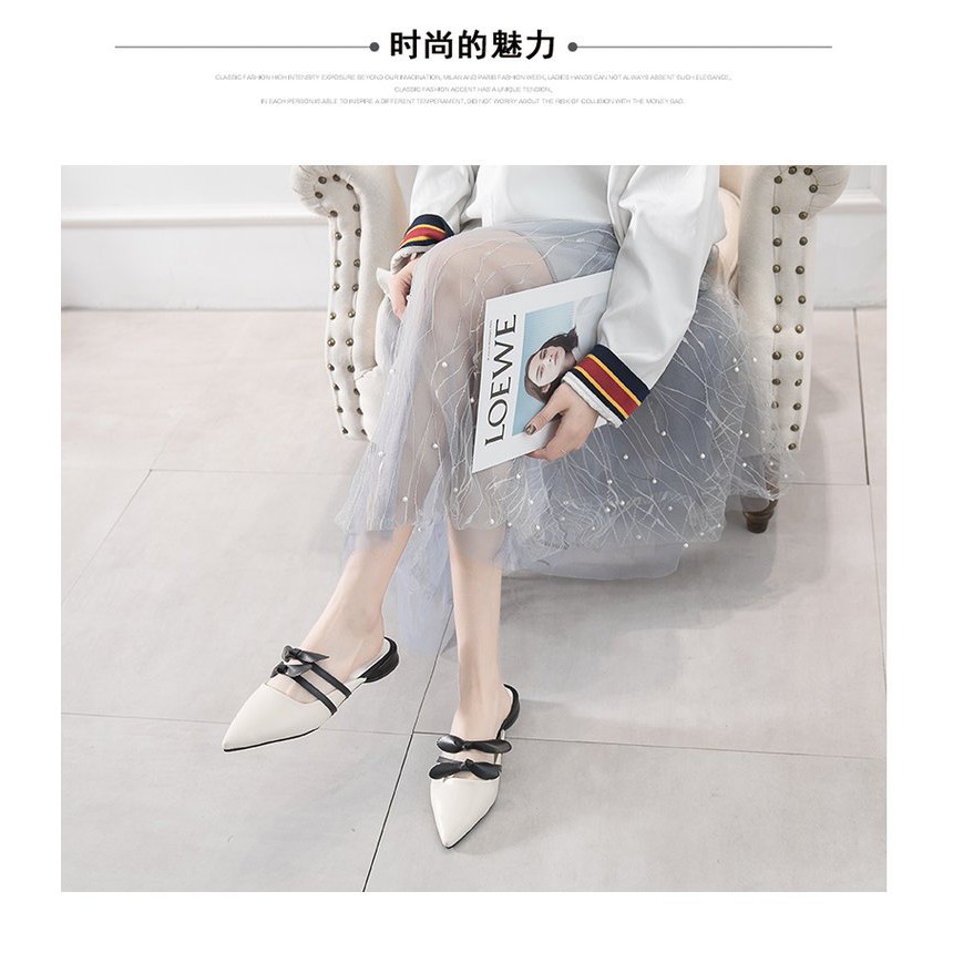 Dép sục nữ đính 2 nơ siêu xinh đủ size 36-39