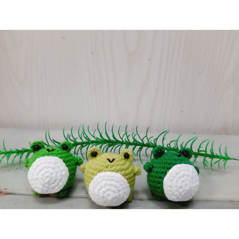 Móc khóa ếch con tròn ủm móc len - Amigurumi frog 🐸