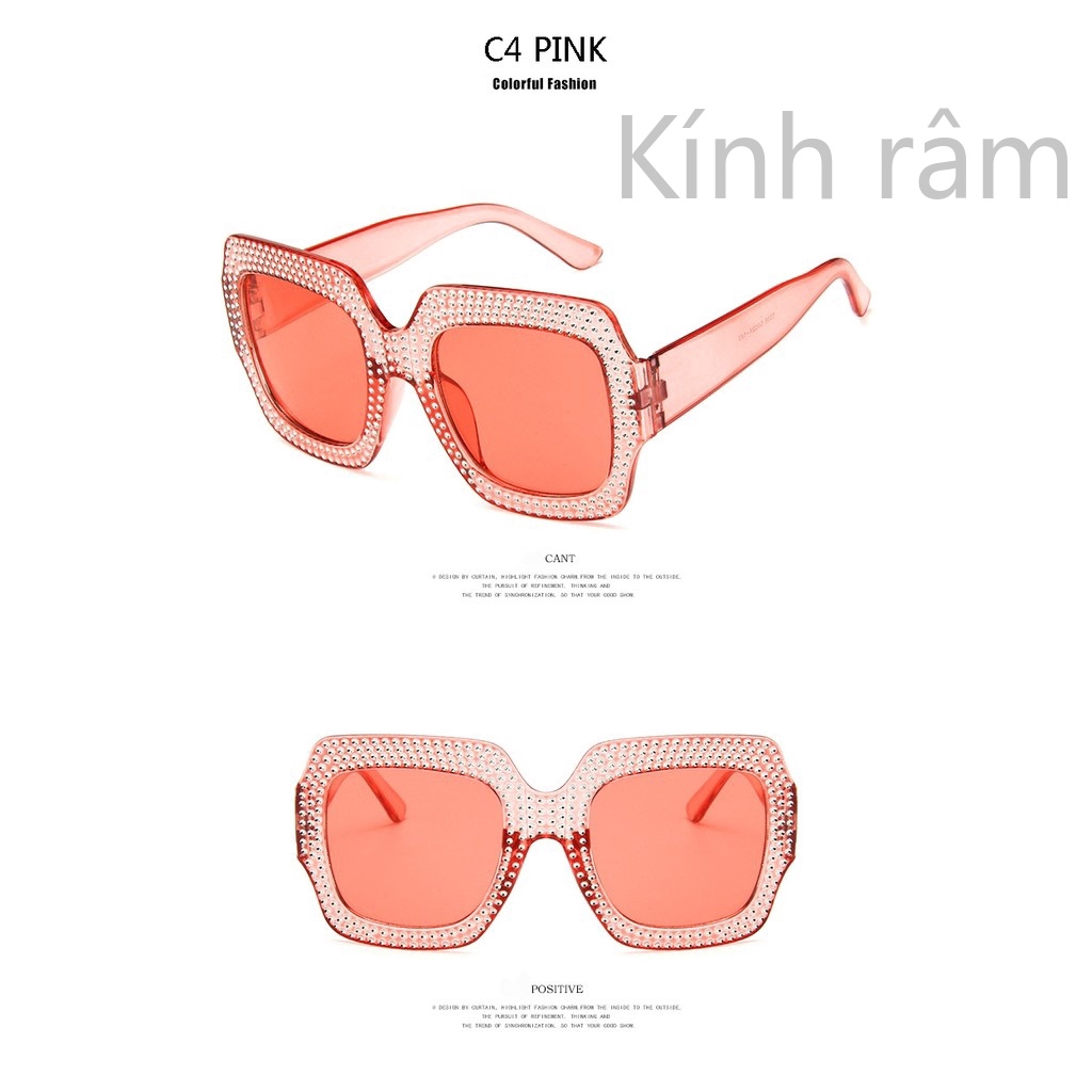 Kính mát hình vuông cỡ lớn kiểu dáng thời trang cao cấp cho nam và nữ