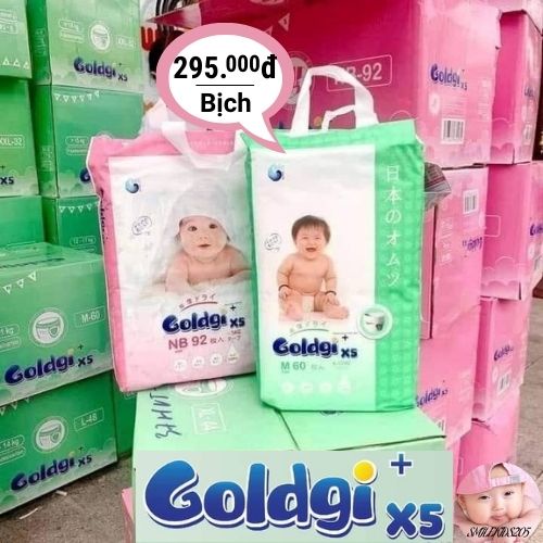 (Mẫu Mới 2022) Bỉm Nhật Goldgi+ X5 Tã Dán NB92/S84/M66/L56 – Tã Quần M60/L48/XL44/XXL32