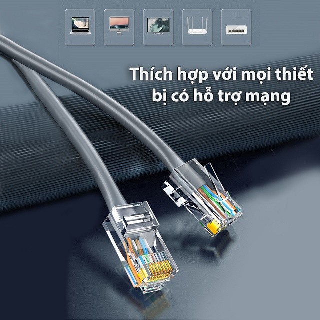 Đầu bấm hạt mạng Cat 6 trong suốt UGREEN NW120