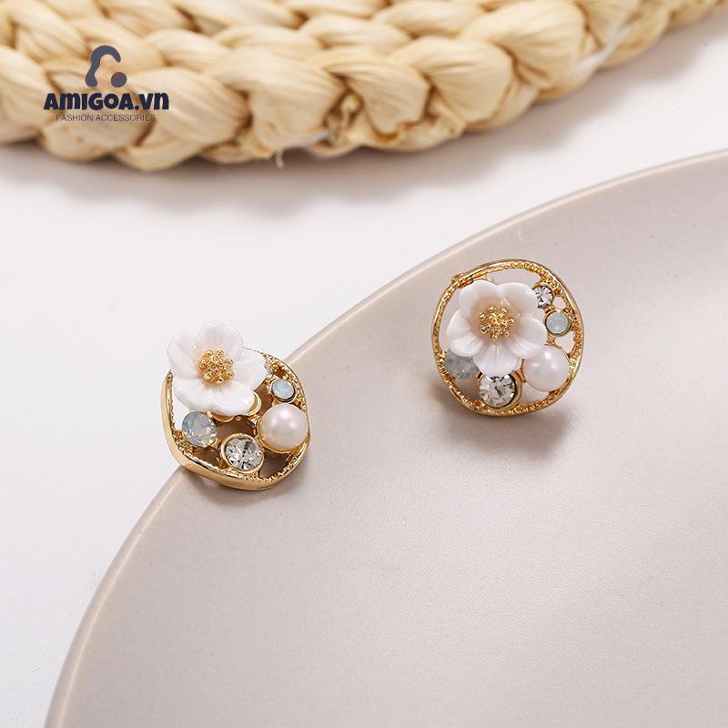 Bông Tai Mạ Bạc Dạng Xỏ Hình Học Cá Tính