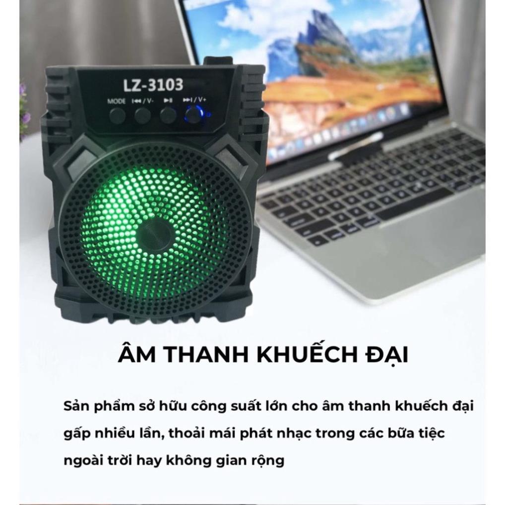 [Xả hàng nghỉ tết] Loa Bluetooth LZ-3103 Không Dây Bản Nâng Cấp Âm Thanh Hay, Pin Trâu Chống Nước IPX7 Bảo Hành 12 Tháng