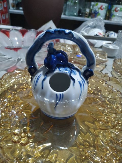 Bình vôi đẹp Bát Tràng men xanh ngọc