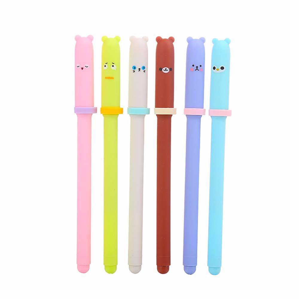 Bút Mực Gel Mực Đen Hình Gấu Hoạt Hình Cho Học Sinh