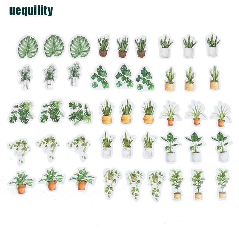 [uequility] 45pcs green leaves tree life plants DIY Diary Craft Stickers Scrapbooking decor