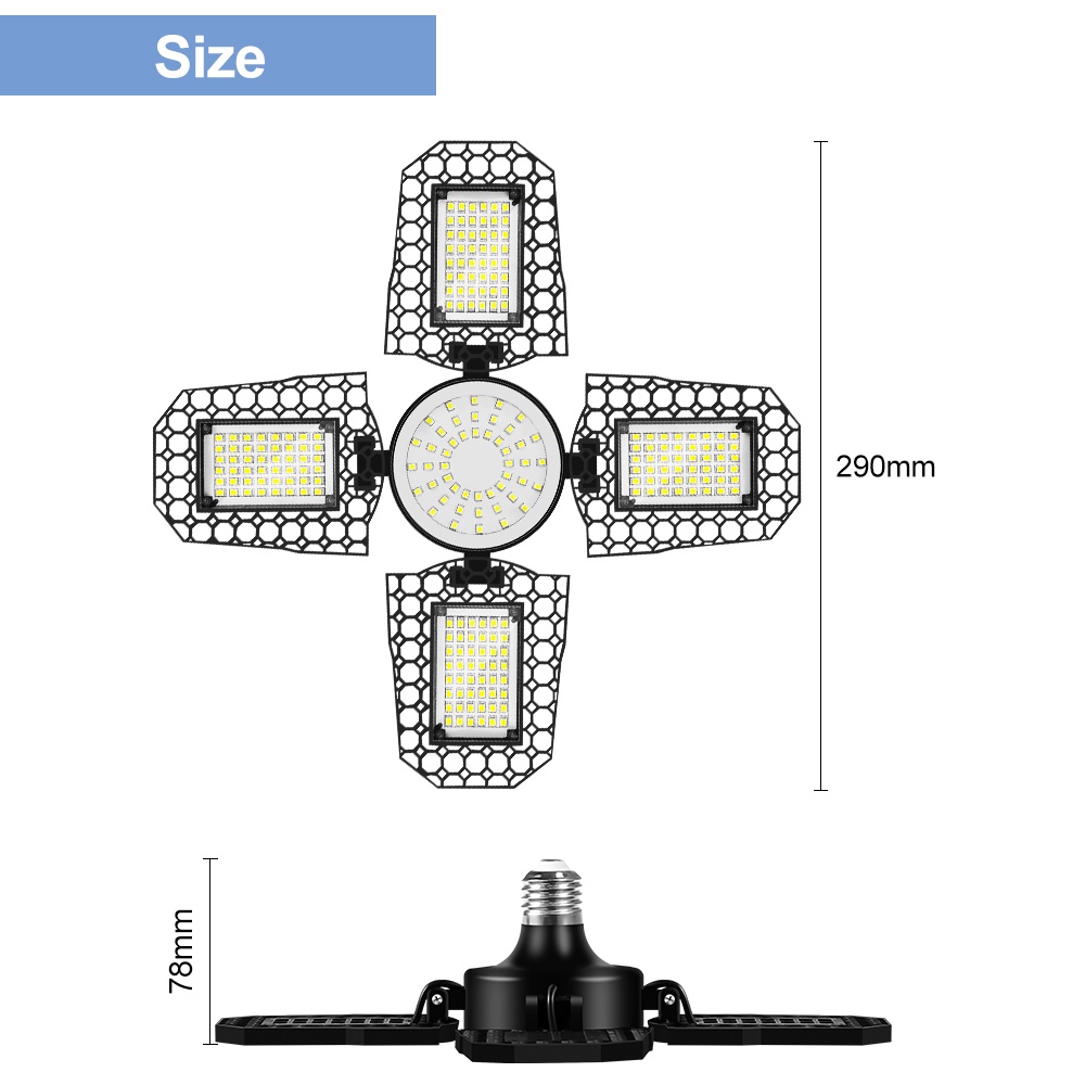 Bóng Đèn LED E27 220V 200W 300W 400W Siêu Sáng Có Thể Gấp Gọn Dành Cho Gara Xe Hơi