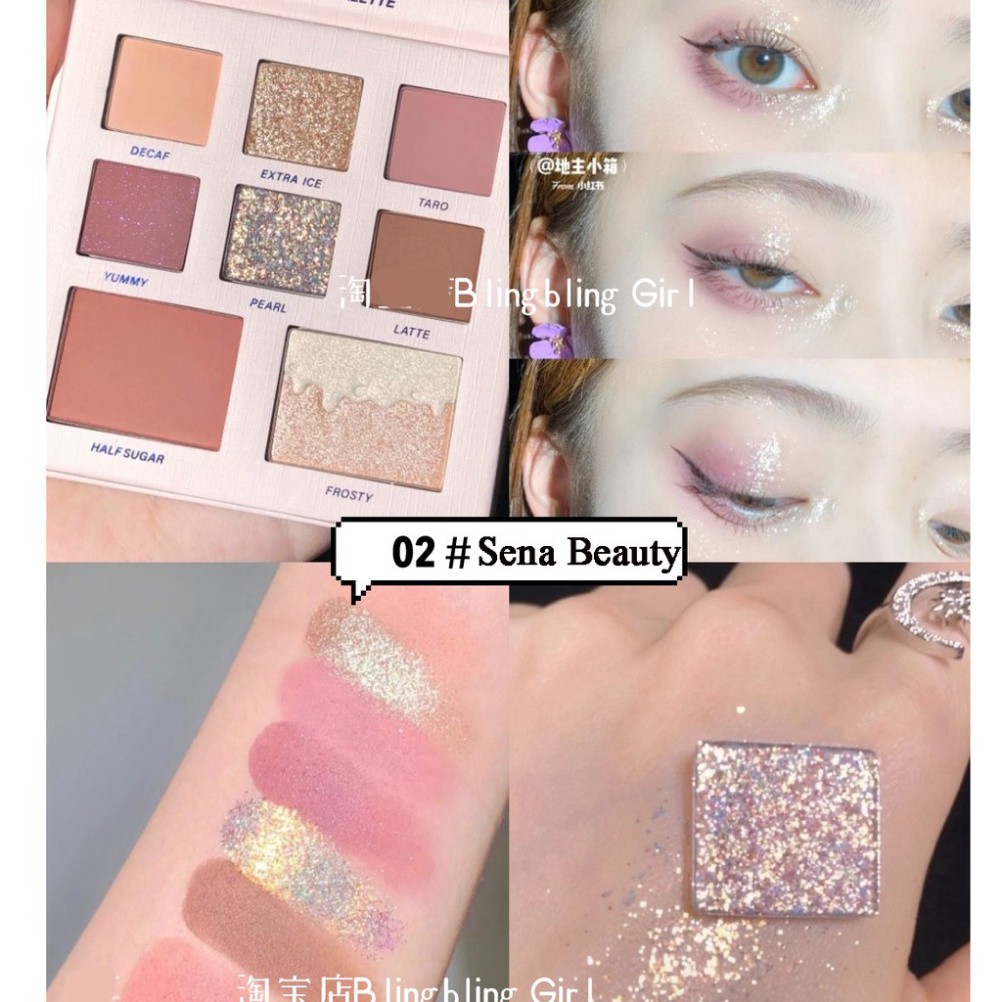 free ship Bộ Trang Điểm Dikalu Trà Sữa Bubble Time Gồm Phấn Mắt + Phấn Má + Hilight | BigBuy360 - bigbuy360.vn