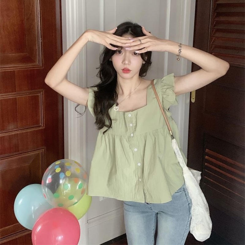 Áo Sơ Mi Nữ Cổ Búp Bê Thiết Kế Ngọt Ngào Và Tươi Mới