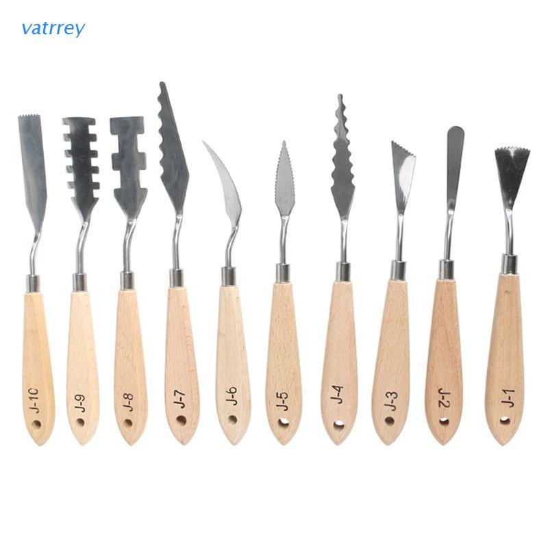 Set 10 Dao Trộn Màu Vẽ Tranh Sơn Dầu Bằng Thép Không Gỉ