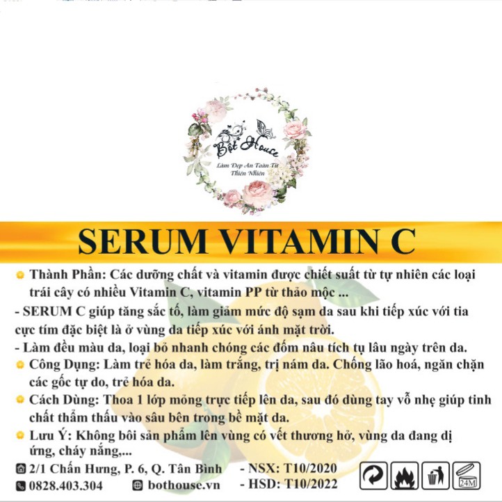 SERUM VITAMIN C HANDMADE  NHÀ BỘT