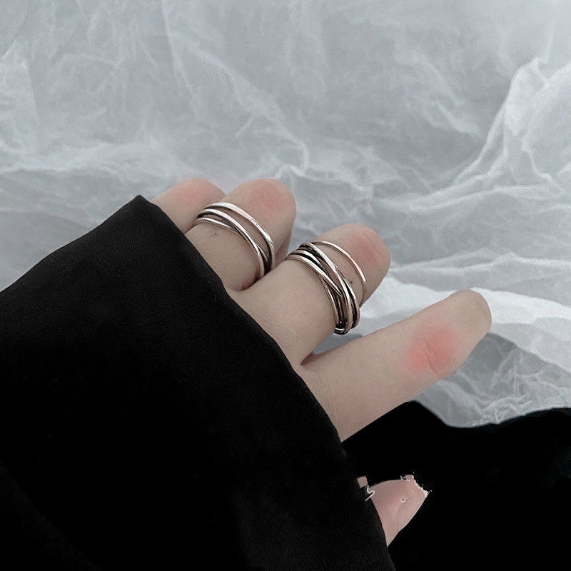 Nhẫn hở 22512 dạng xoắn nhiều lớp có thể điều chỉnh kích thước phù hợp với mọi phong cách cho nam nữ