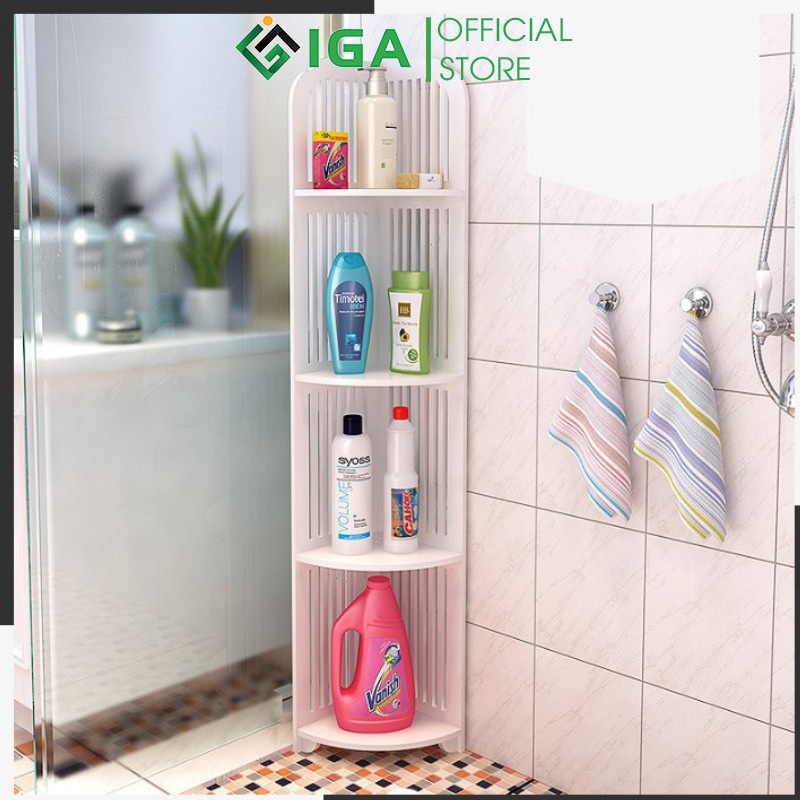 Kệ góc 4 tầng sọc dọc phù hợp mọi không gian nhà IG122